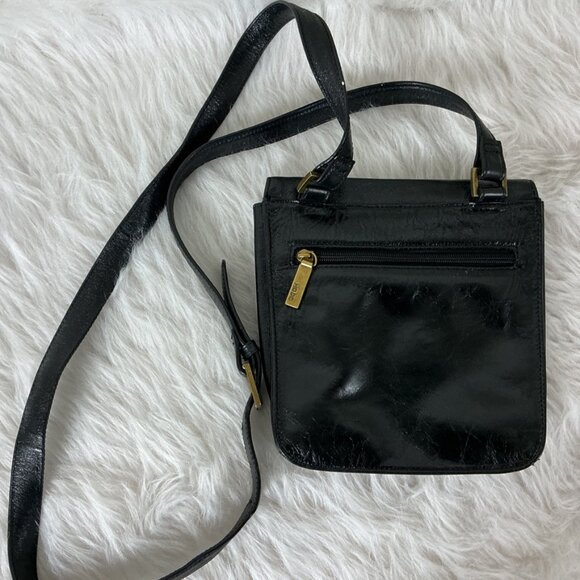 Hobo Black Leather ID Window Minimalist Crossbody Wallet Bag - Picture 3 of 7